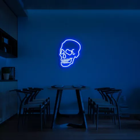 LED-lys logo SKULL - veggfeste 50 cm