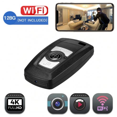 Keychain camera Wifi na may resolusyon ng 4K - Luxury design na may suporta hanggang sa 128GB micro SD