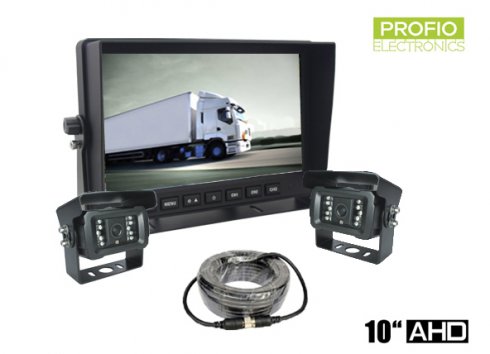 Set di parcheggio AHD con monitor a LED da 10 "+ videocamera 2x con 18 IR