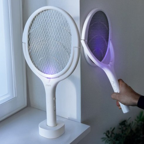 Scacciamosche elettrico - racchetta da tennis zapper portatile 3in1