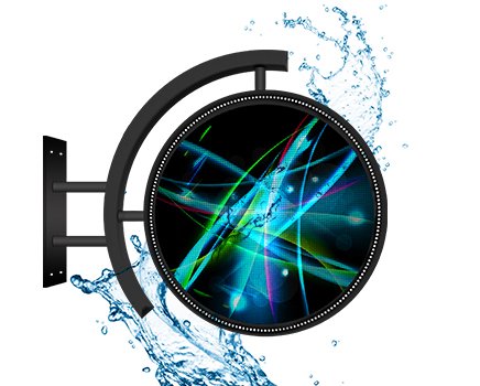 Outdoor LED round display (diameter 600mm) + Smartphone application + WIFI + USB