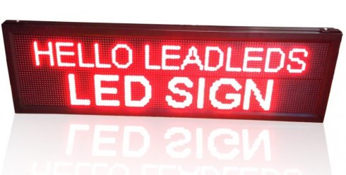 LED moving message display - red 136 x 40 cm