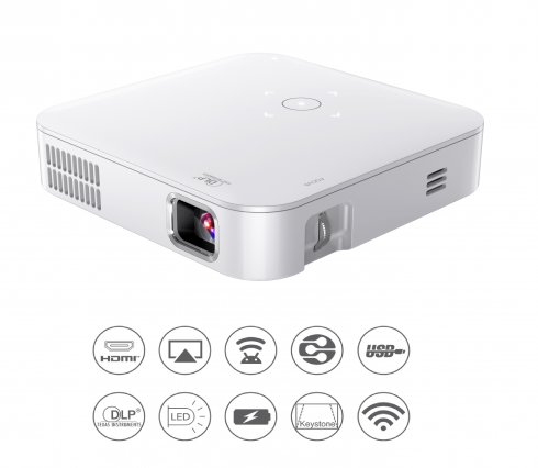 Projecteur de poche LED + WiFi avec USB / HDMI avec image jusqu'à 120