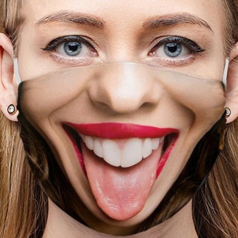 Sjov maske i ansigtet 3D-print - tunge | Cool