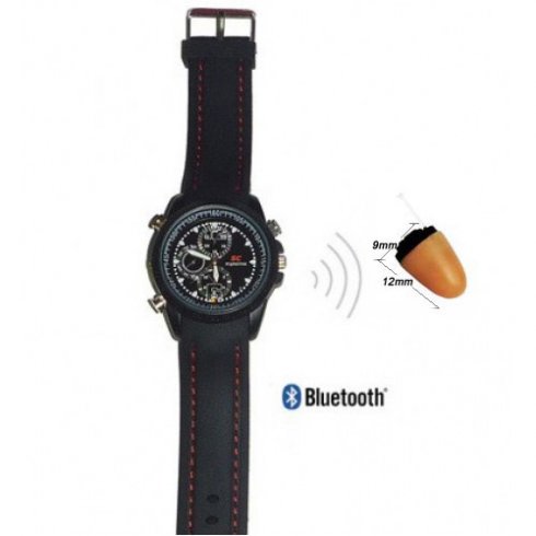 Brezžična nevidna slušalka Agent 008 + Bluetooth Watch