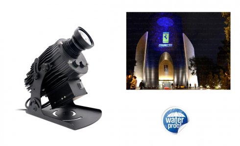 Logo projector LED Gobo 80W with projection of own logo in HD resolution up to 200M