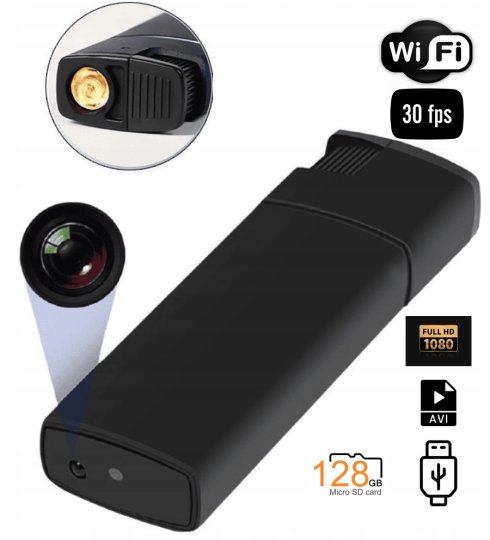 Lighter camera spy - Hidden cam in lighter with FULL HD + WiFi (app on mobile phone)