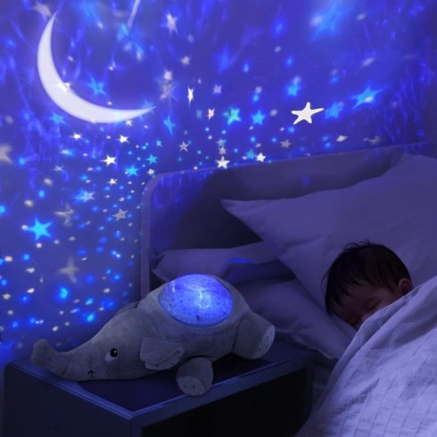 Plush elephant with a projection of the starry sky with 13 melodies