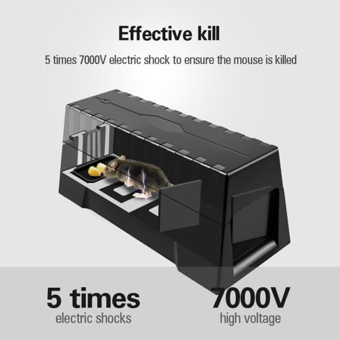 ネズミ捕り - げっ歯類用の人道的なネズミ用電気トラップ 7000V (電池