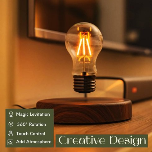 Levitating light bulb - floating light bulb as table night lamp magnetic 360°