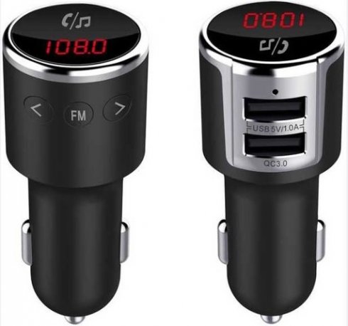 FM transmitter s Bluetooth handsfree s MP3/WMA dekodérom + 2x USB autonabíjačka