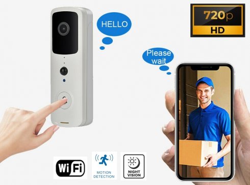 Campanello ad anello wireless - Videocamera Wi-Fi Videocitofono campanello di casa HD (APP mobile)