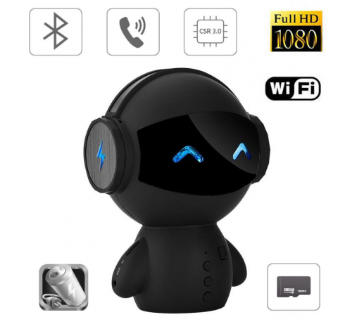 Multifunktionell Bluetooth-högtalare + WiFi FULL HD-kamera + Handsfree + MP3-spelare + Powebank