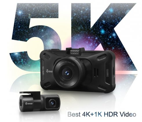 Camera hành trình tốt nhất DOD GS980D Kép 4K + 1K cho ô tô với hỗ trợ GPS + 5GHz WiFi + 256GB