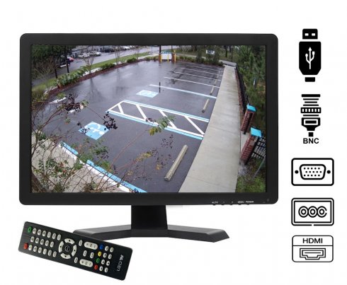 19" monitor BNC csatlakozóval HDMI/VGA/AV/USB/BNC bemenettel + hangszórók