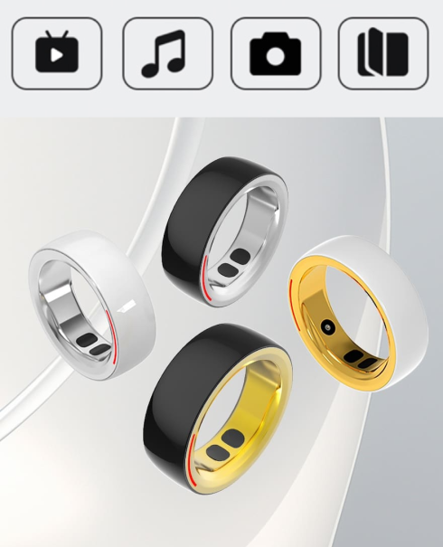 Smart ring - intelligente, bærbare ringe med AI (app via Smartphone iOS/Android)