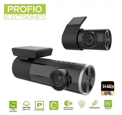 Caméra de voiture double WIFI Mini - avant 1080P + arrière 1440P prise en  charge 256 Go + mode de stationnement 24h/24 et 7j/7