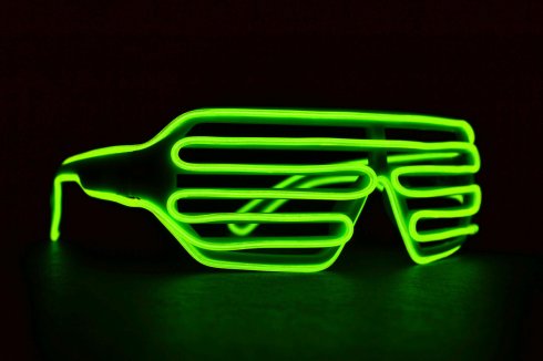 Brýle neonové mrížované - Zelené