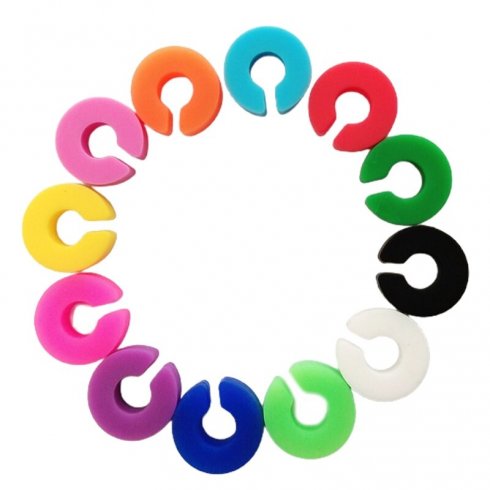 Mga pananda ng inumin - Mga may kulay na silicone ring (mga label ng tasa) - 12 pcs