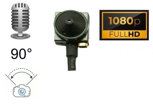 Mini pinhole FULL HD camera with 90° angle + sound recording