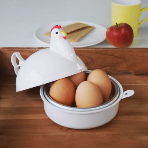 Mini äggkokare - bärbar snabbgryta 4 st ägg mikrovågsugn - HEN