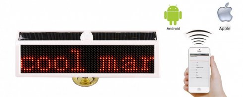 Solárny programovateľný Auto LED displej 16x5cm + Bluetooth