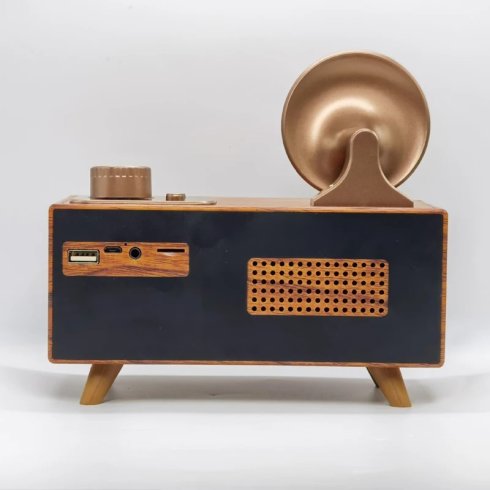BUSH レトロ ラジオ 英国風 ビンテージデザイン FM AM ミニ古いラジオ - Bluetooth + FM/AM ラジオ/AUX/USB ディスク/Micro