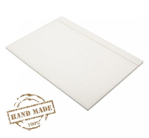 Tapis en cuir blanc pour bureau ou table de travail - Cuir luxueux