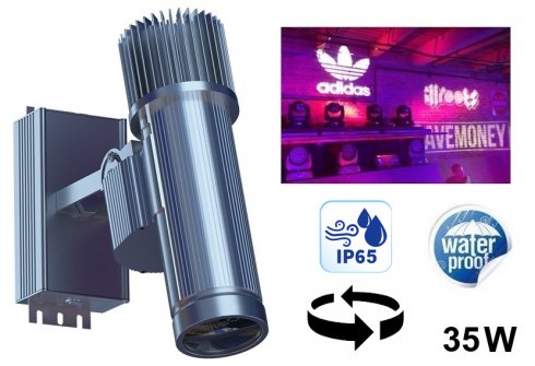 Logo light projector - LED Gobo 35W wall or floor projection of your own  logo up to 7M