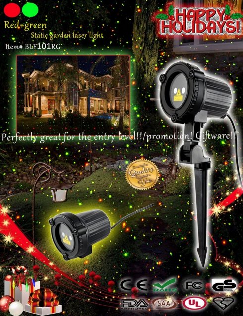 Уличный лазерный прожектор - цветная садовая проекция RGBW 3 Вт (IP65)