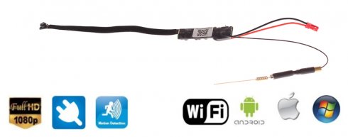 Mini WiFi Pinhole Full HD kamera Li-ion akkumulátorral