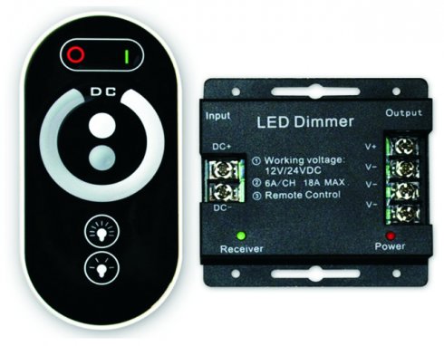 Dimmer for LED light strip with Remote control of brightness