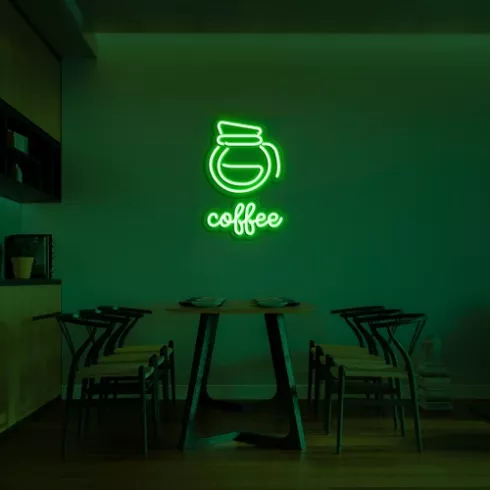 LED svjetleći natpis na zidu COFFEE - neon logo 75 cm