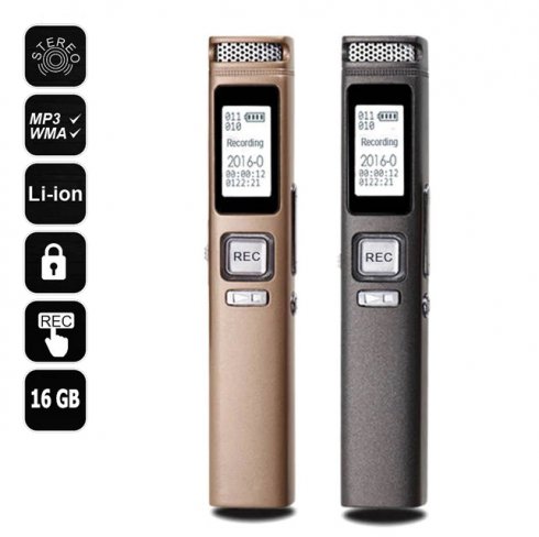 Recorder audio portabil - înregistrare surround la 360 ° + protecție parolă + 16 GB memorie