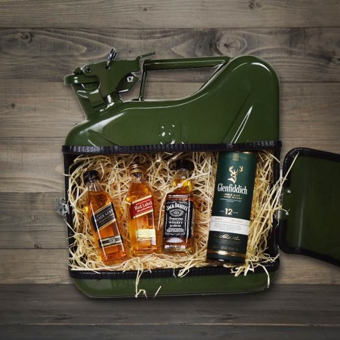 Jerrycan holder – metal benzindåse 5L whiskyminibar i en dunk