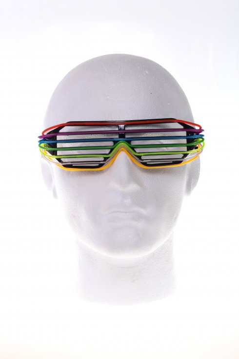 LED Coloured disco glasses - rainbow