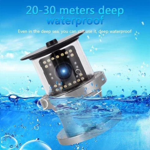 Fish finder (sonar) with 5" LCD + FULL HD zoom camera + LED + IR LED + IP68 protection + 20M cable