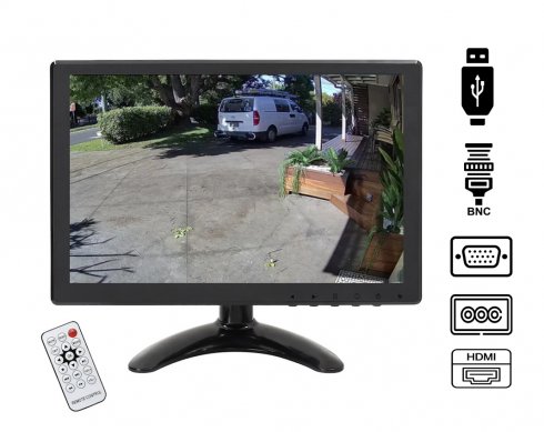 LCD monitor 10,1" külső BNC bemenettel + HDMI/VGA/AV/USB