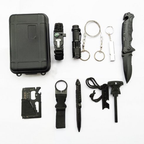 Kit de survie - Kit SOS d'urgence (sac) outils multifonctions 10 en 1