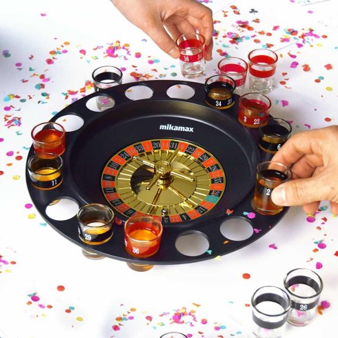 値下げミニチュア ルーレットテーブルセットMINIDELUXE ROULETTE ドリンク ルーレット セット - ロシアン ドリンク ショット グラス