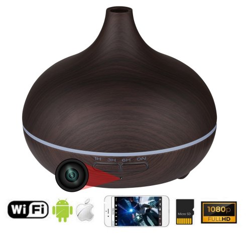 Kamera v difuzoru - Spy FULL HD kamera s Wifi/P2P + funkční aroma difuzér