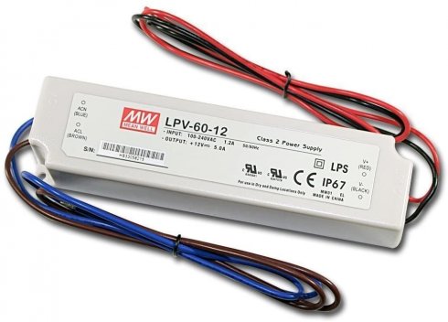 Sumber bekalan kuasa untuk jalur LED - 60W DC12V