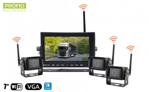 Inverser set - 7 "LED moniteur WiFi + 3x caméra sans fil