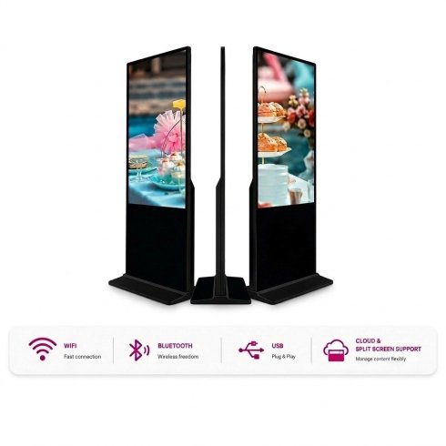Advertising LCD display panel - digital banner with stand + Wifi