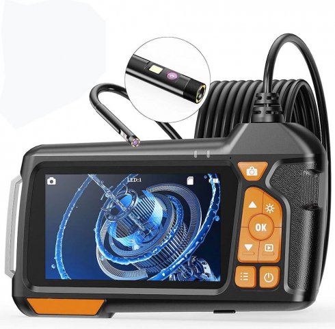 Endoscope FULL HD + écran 4,5 + 2x double caméra 8mm + lumière