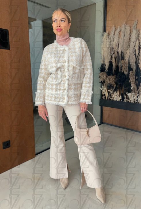 Kremové dámské sako - pepito - CALESTIA - fashion Julzz