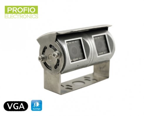 Duálna cúvacia kamera so širokým uhlom záberu 190° vertikálne/120° horizontálne