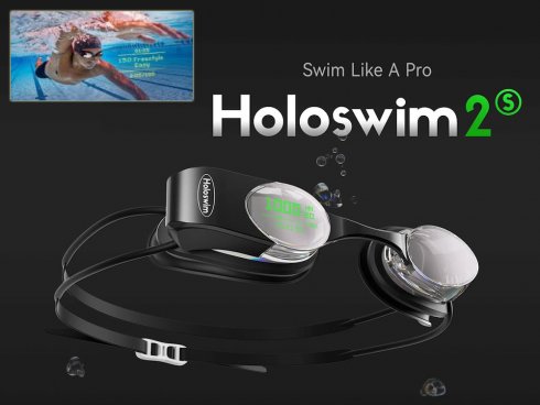 Smarte Schwimmbrille mit künstlicher Intelligenz KI + Display – Holoswim2