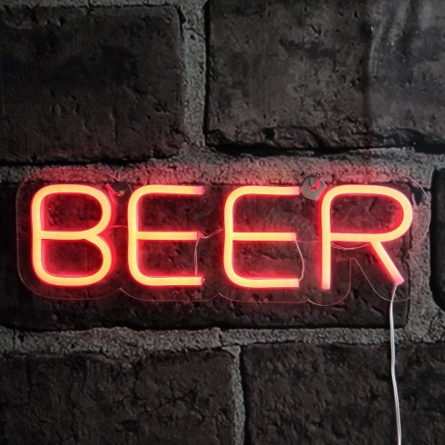 Sinal de cerveja de néon - placa de sinalização com LED