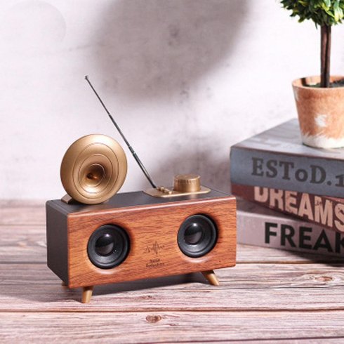 Bezdrotove retro rádio prenosné s Bluetooth + FM/AM rádio / AUX / USB disk / Micro SD